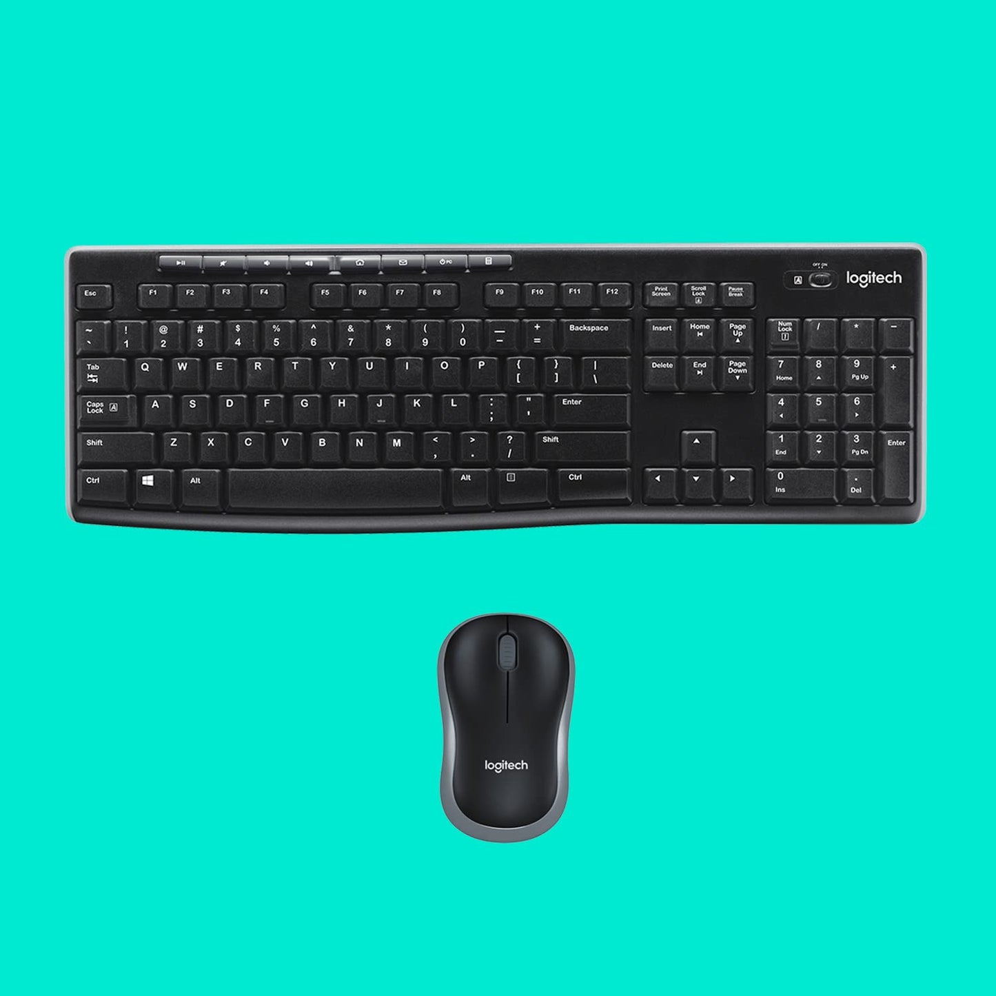 Logitech MK270 Wireless Keyboard and Mouse Combo for Windows, QWERTY US International Layout - Black