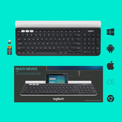 Logitech K780 Multi-Device Wireless Keyboard for Computer, Phone and Tablet – Logitech FLOW Cross-Computer Control Compatible – Speckles