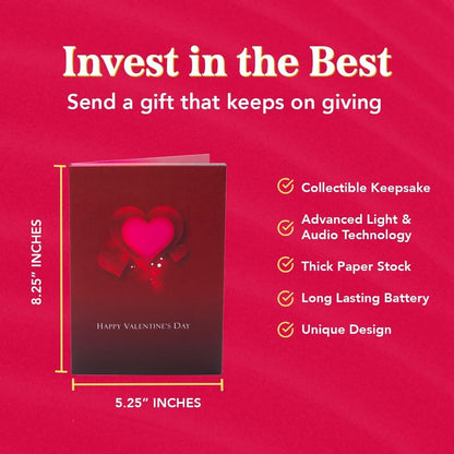Pop Up Valentines Day Card Plays "Unchained Melody" - 3D Romantic Couple Scene with Roses & Glowing Heart Sunset - Musical Keepsake Gift For Your Sweetheart with Lights & Music (Cute Couple)