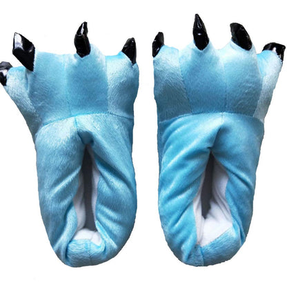FashionFits Unisex Soft Plush Home Slippers Animal Costume Paw Claw Shoes Light Blue L