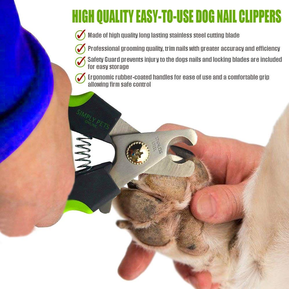 Dog Nail Clippers with Safety Guard - Superior Sharpness - Designed by Vets - Suitable for Thick Nails - Best for Medium and Large Dogs - Professional Stainless Steel Dog Claw Clippers