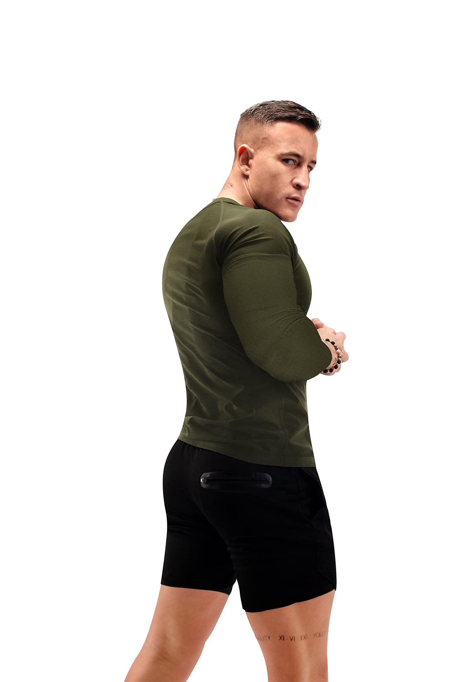 FUXERT Sauna Shirt for Men Long Sleeve Sauna Suit Heat Trapping Workout Shirts Sweat Enhance Vest for Workout Sports(GN XL)