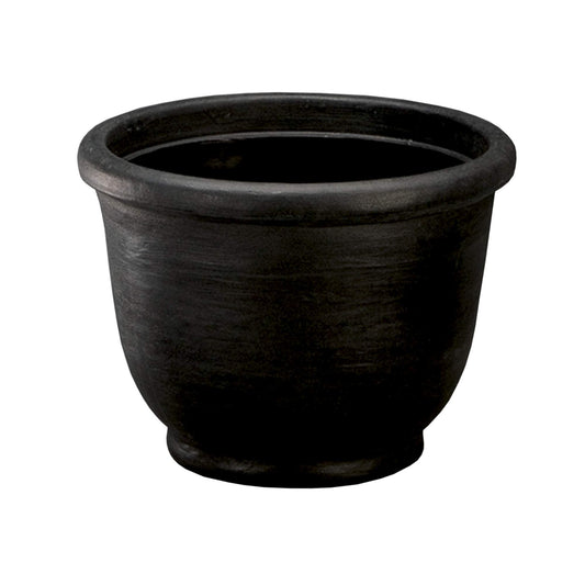 Crescent Garden Agave Planter, Classic Lightweight Resin Planter - UV-Resistant Flower Pots - Indoor & Outdoor Pot for Flowers, Houseplant, Herbs, 21" W x 17" H (Caviar Black)