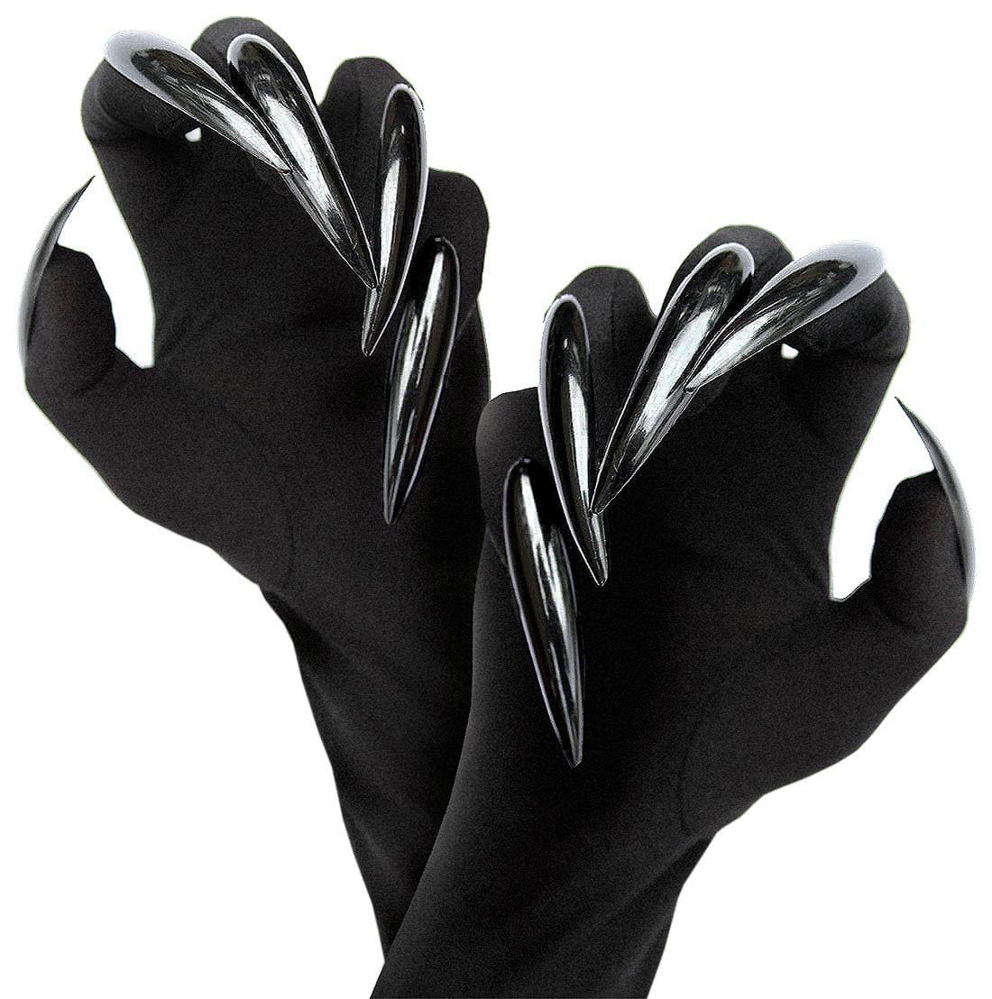 OLYPHAN Cat Claw Gloves Black Costume Accessories for Women - Long Nail/Claw Naughty Animal Glove for Halloween Accessory Carnival Mardi Gras Kit Cosplay