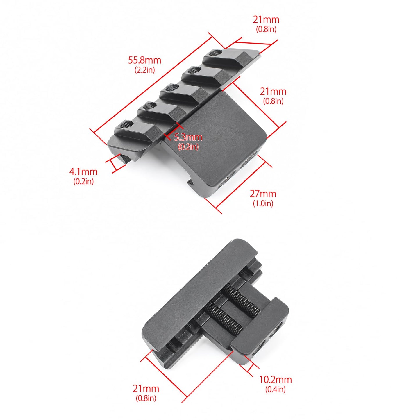 NECARL 45 Degree Offset Picatinny Rail Light Mount for M300 M600 Serises Scout Light Weaponlight, Adjustable Positions Offset Tactical Flashlight Mount, Fit for M1913 20mm Picatinny Rail