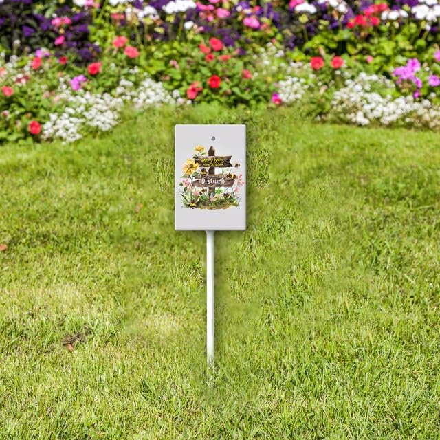 Uptell Honeybees Hard At Work Do Not Disturb Yard Signs with Stakes Aluminum Sign for House/Front Door and Business Outdoor Decoration 8x12 Inch