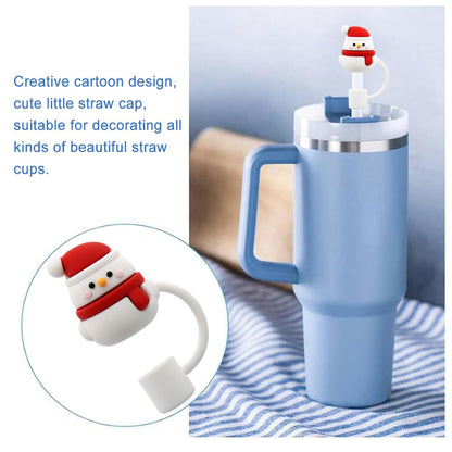 Meitesti Straw Cover Cap for Stanley Cup,Straw Topper Compatible for 30&40 Oz Tumbler with Handle,10mm 0.4in Dust-Proof Reusable Straw Tips Lids,Straw Tip Covers for Christmas Gifts, MEITESTI-09012