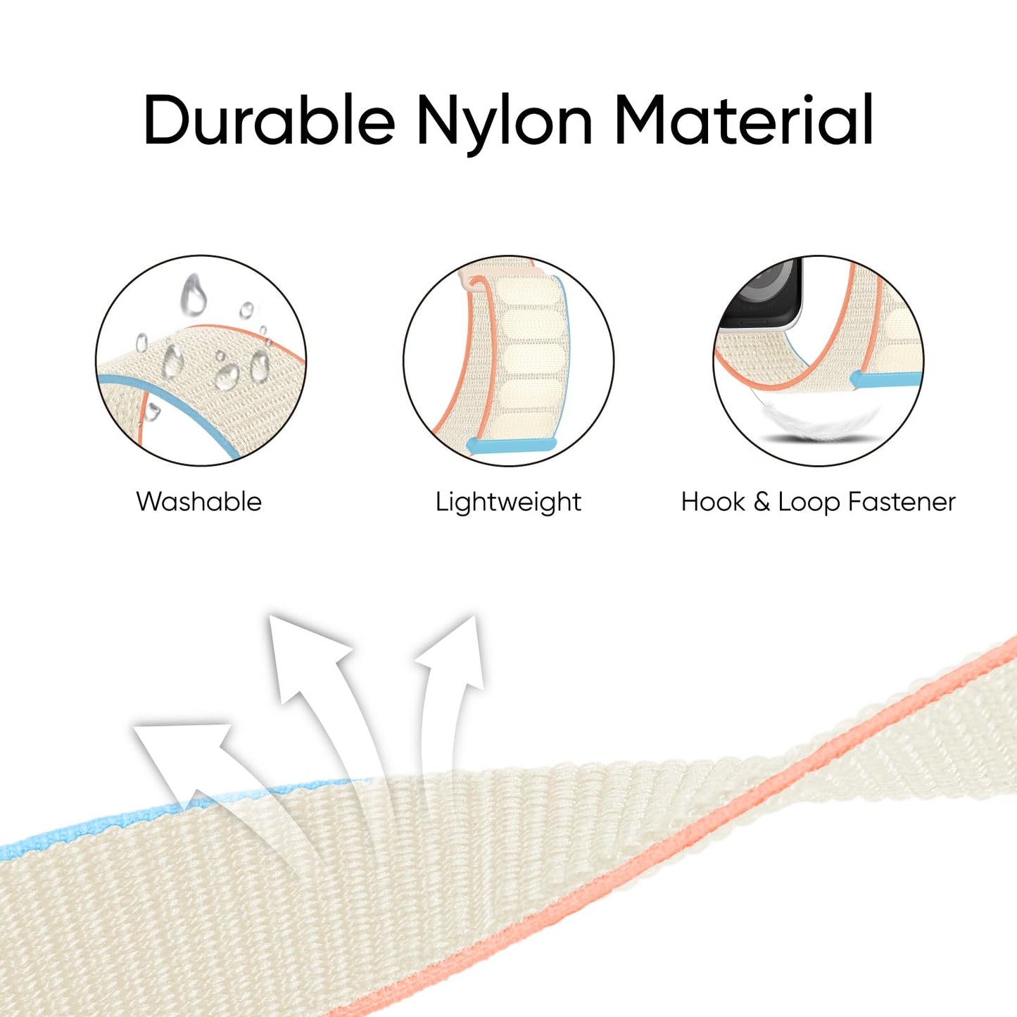 6 Pack Sport Nylon Loop Band Compatible with Apple Watch Bands 38mm 40mm 41mm 42mm 44mm 45mm 46mm 49mm for Women Men, Adjustable Breathable Braided Straps for iWatch Series 10/9/8/7/6/5/4/3/SE/Ultra