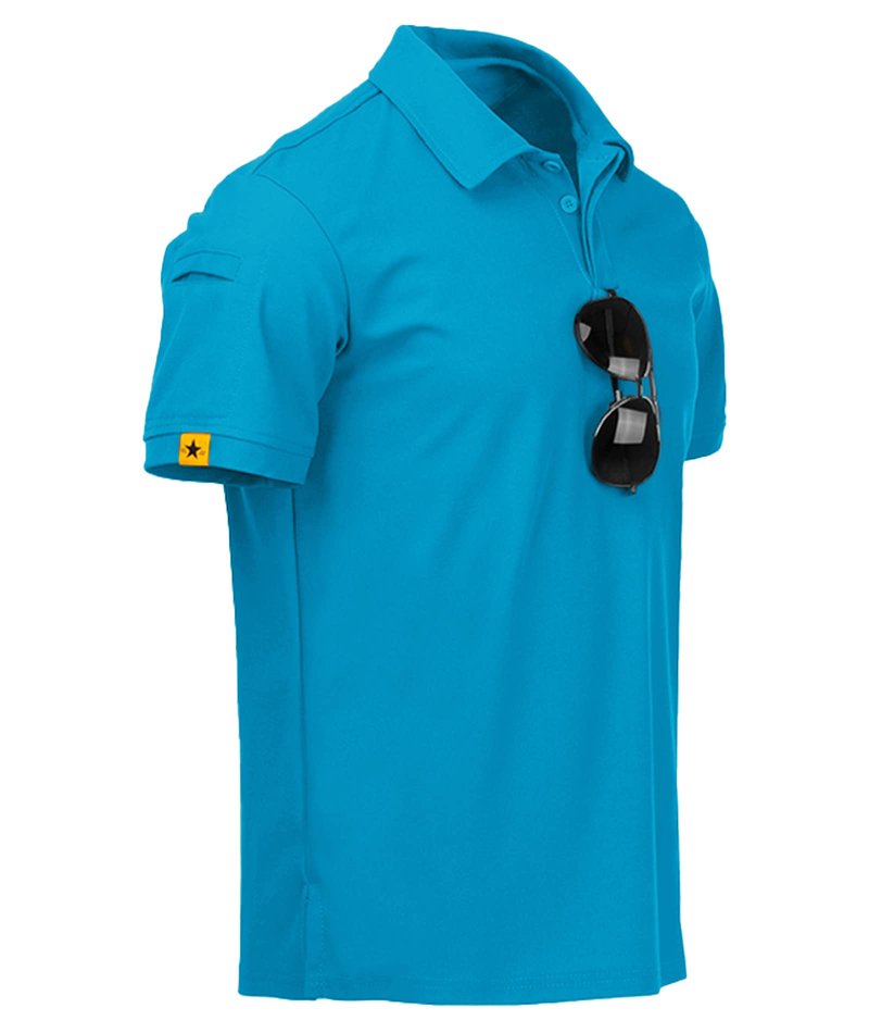 ZITY Mens Polo Shirt Short Sleeve Sports Tactical T-Shirt Athletic Golf Polos Daily Casual Stylish Collared Shirts for Men Bluegreen X-Large