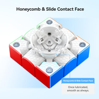 GAN356 M E Magnetic Speed Cube, 3x3 Magic Cube Professional Fast Smooth Turning with Turbo Magnet Capsule 2.0 and GES Pro+ for Kids & Adults(Frosted Coated)