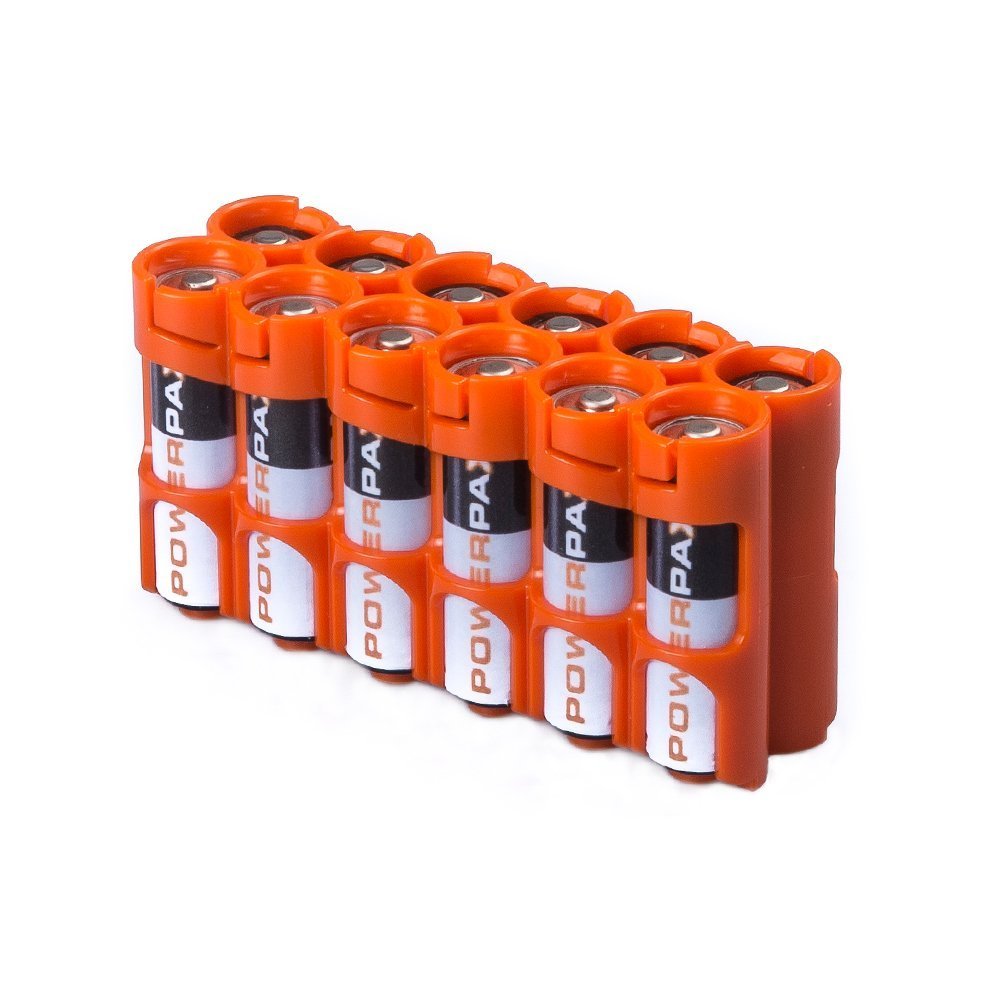 AA Battery Storage Caddy by Storacell, Orange, Holds 12 Batteries (Not included)