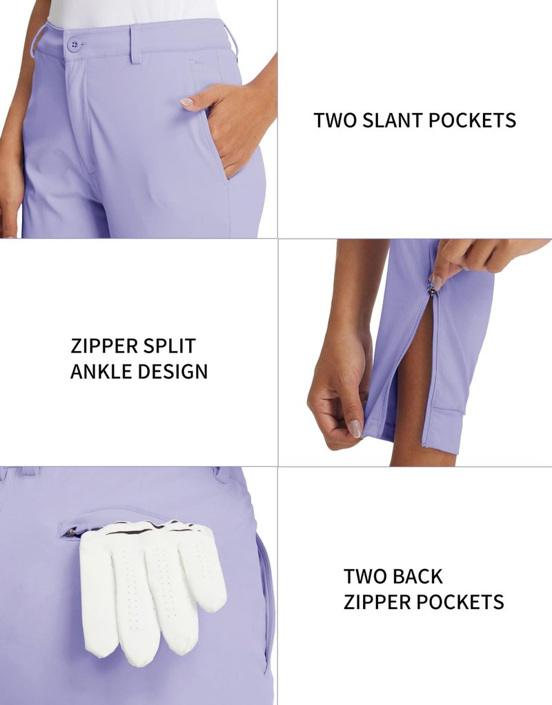 M MAELREG Women Joggers with Pockets Breathable Flex Stretch Athletic Moisture-Wicking Comfy Golf Pants Women Lavender