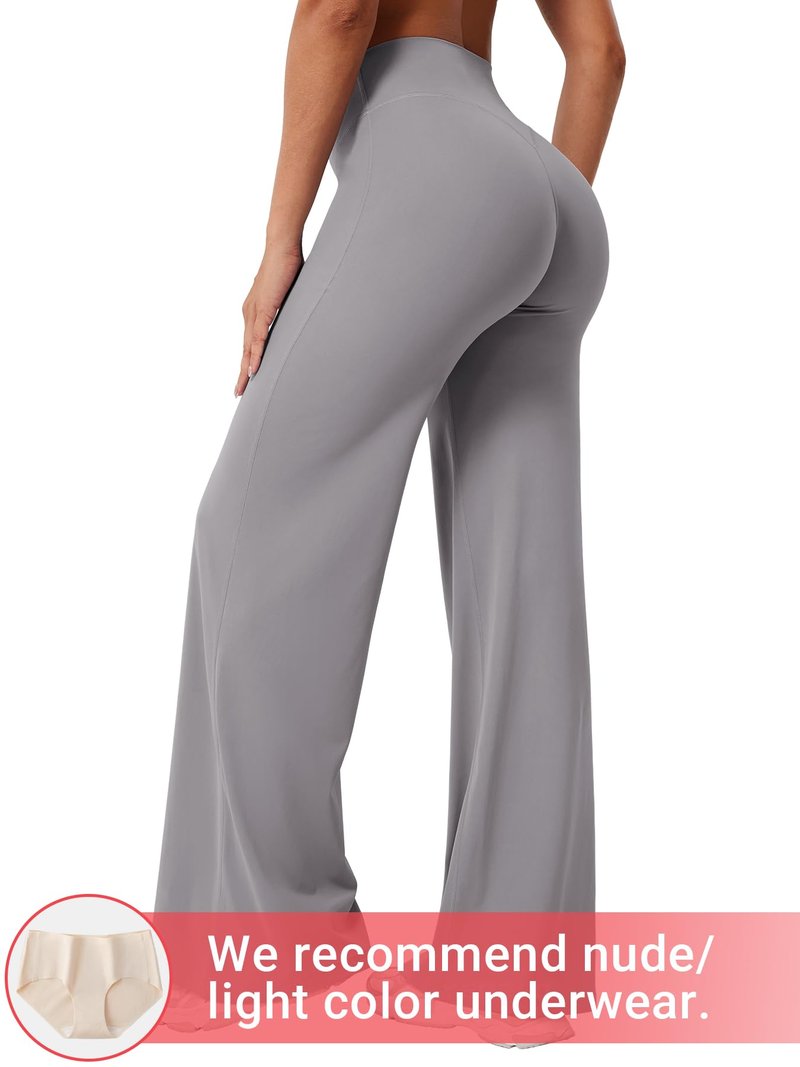 YEOREO Workout Leggings Womens No Front Seam Straight Leggings 31.5" High Waist Buttery Eddiy Gym Yoga Pants Gray XS