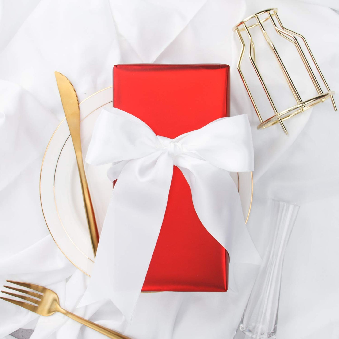 RUSPEPA Red Christmas Wrapping Paper - Solid Color Matte Metallic Red Paper Roll, Perfect for Valentine's Day, Wedding, Birthday, Christmas, Baby Shower, Anniversaries - 17 Inches X 32.8 Feet