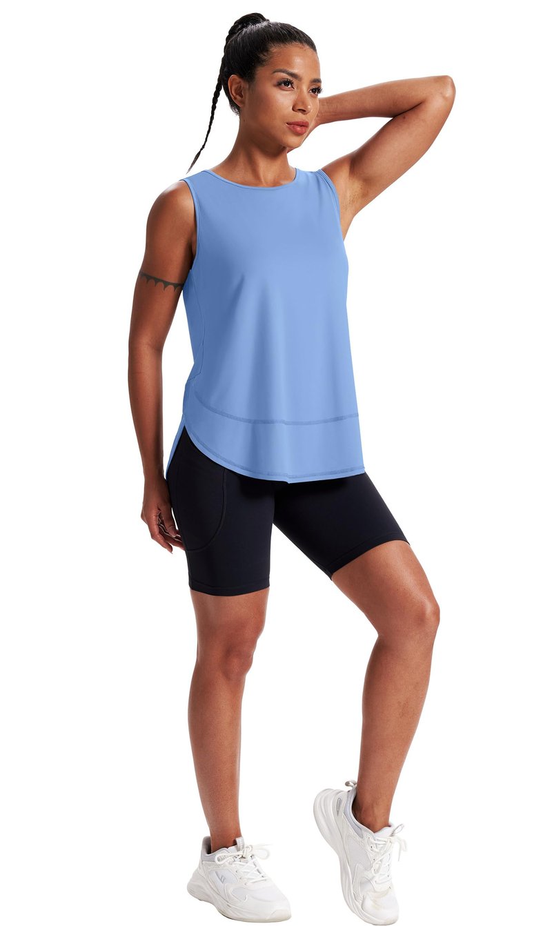 NIASHOT Tank Top for Women Workout Tops Sleeveless Shirts Lightweight Tops Athletic Tank Tops Cute Summer Clothes Spring Riding Tennis Shirts Activewear Gym Yoga Shirts Fashion L
