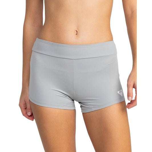 Roxy Women's Tummy Control Beach Biker Shorts – Workout, Volleyball & Gym Shorts, Yoga, Beachwear, Grey, Medium