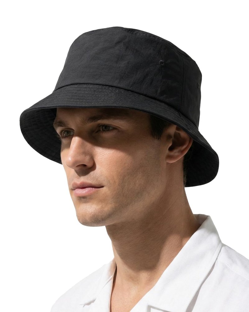 Zylioo Extra Large Bucket Sun Hat for Big Heads, Lightweight UV Cooling Summer Hat,Quick-Dry Travel Hat Fits 24.5"–25.2" Black