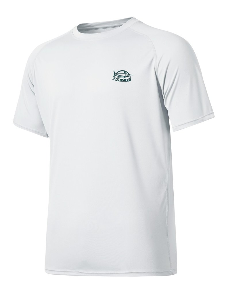 Willit Men's Rashguard Swim Shirt Short Sleeve UPF 50+ Sun Protection SPF Quick Dry Water Shirt White L