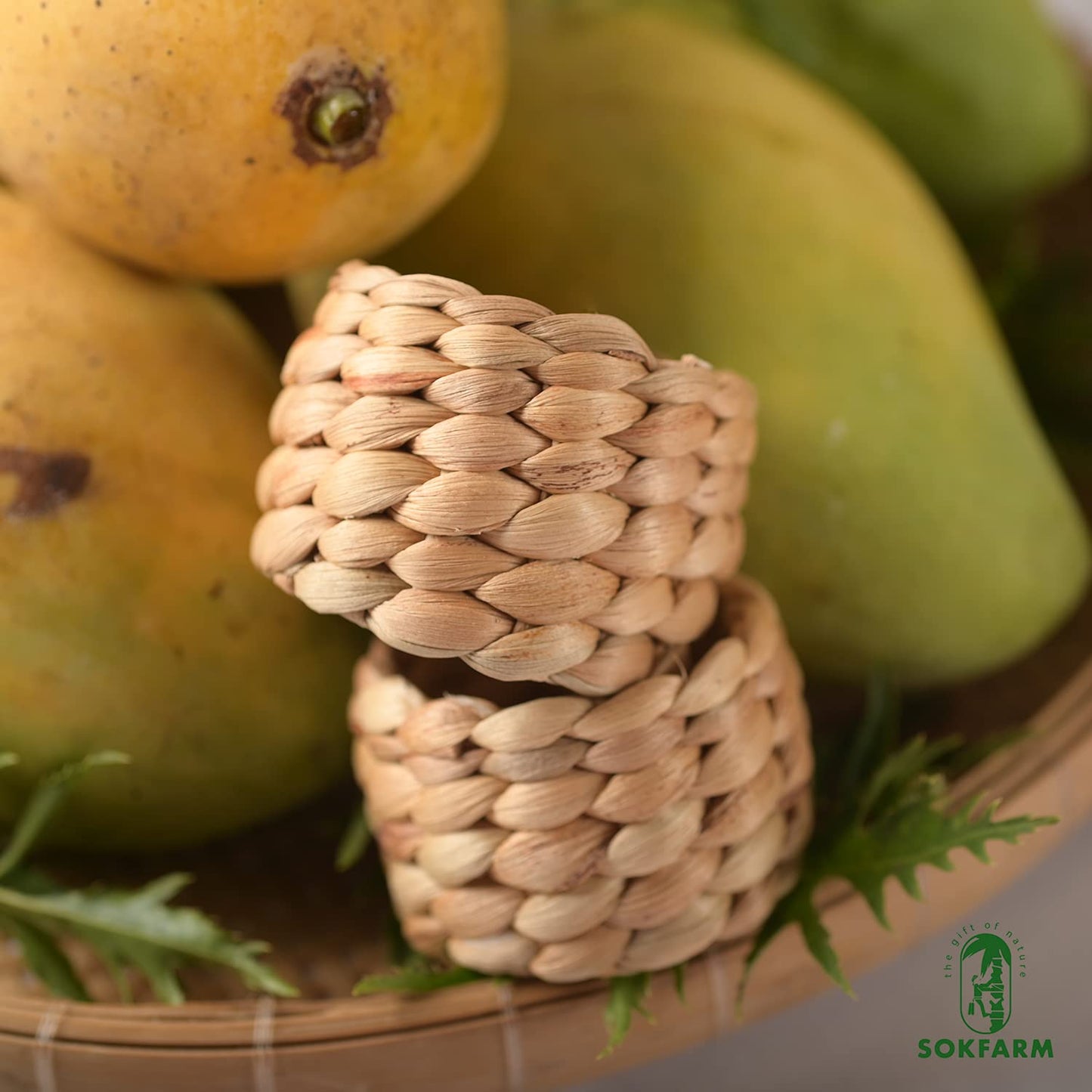 12 Pcs Round Woven Napkin Rings, Water Hyacinth Easter Napkin Rings Set of 12, Anillos para Servilletas De Tela, Boho Napkins Holder for Elegant Table Decoration, Christmas Table Decor, Wedding Decor