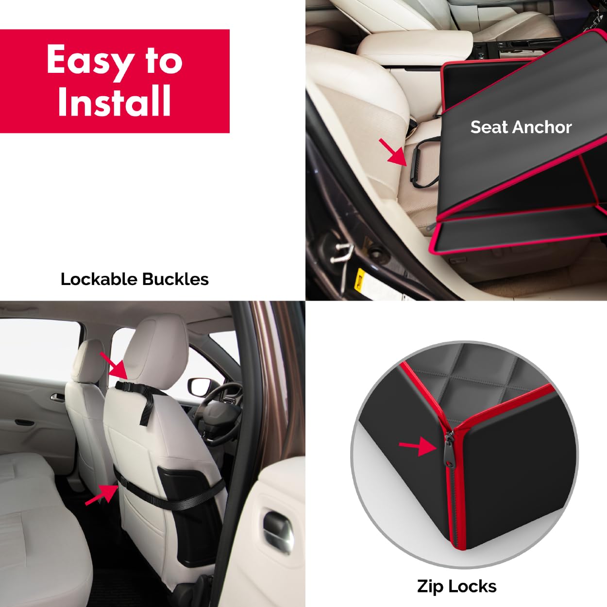 Dog Car Seats With 2-In-1 Car Dog Seat Cover - Robust Waterproof Padded Design Dog Booster Car Seat For Small Medium Sized Dogs, Dog Car Carrier With Pet Safety Belt, Nonslip Travel Puppy Car Seat Bed