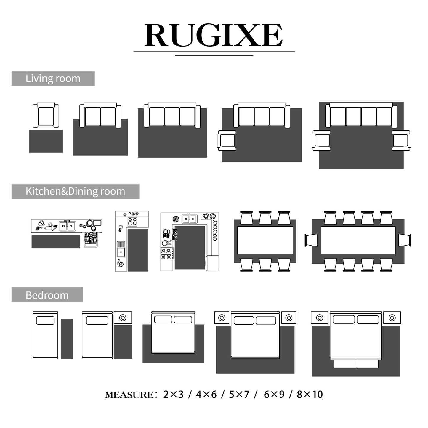 RUGIXE Area Rug 6×9 Foldable Machine Washable Living Room Area Rug, Machine Washable Anti-Slip Retro Rug, Low-Density Lightweight Chenille Printed Rug, Bedroom, Dining Room，Rugs for Living Room