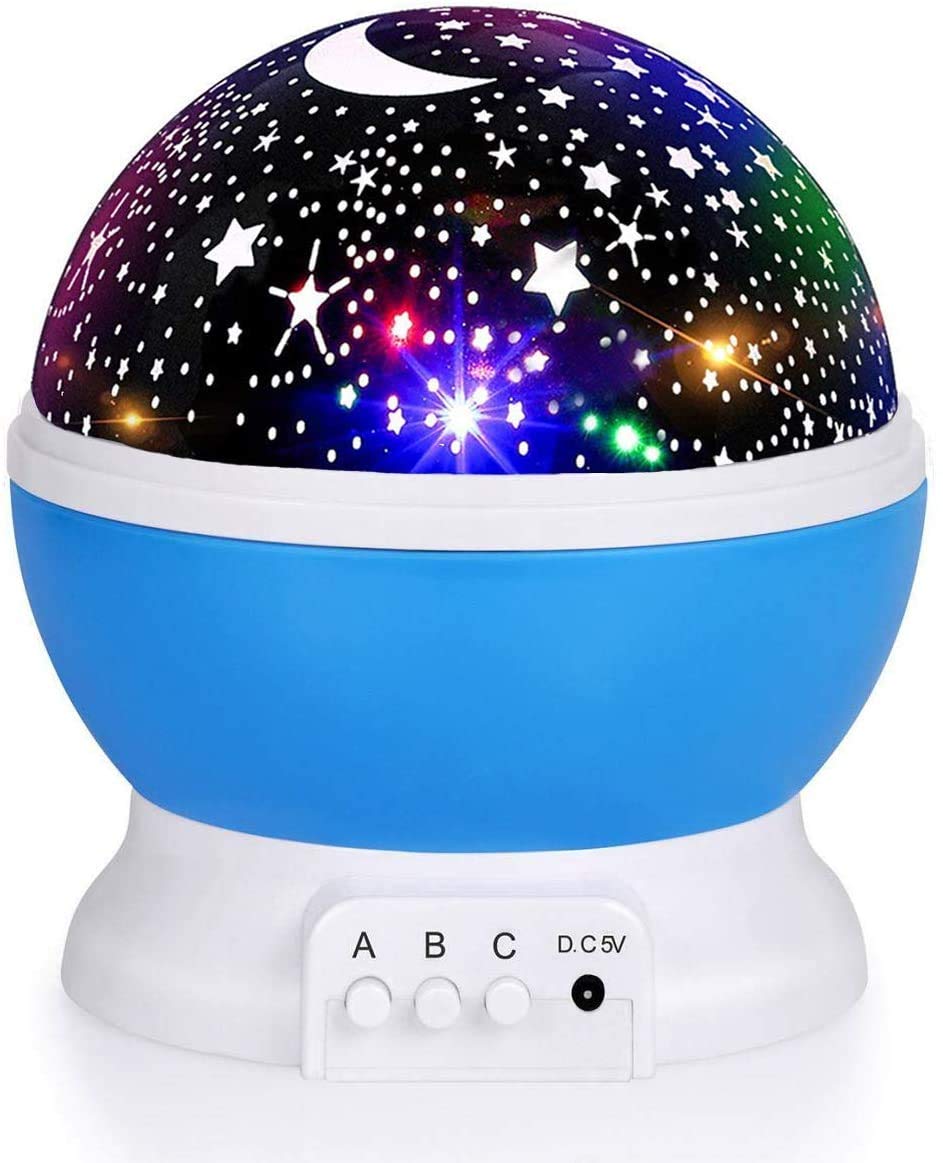 Night Light for Kids, Kids Night Light Nebula 360 Degree Rotation - 4 LED Bulbs 12 Light Color Star Projector Changing with USB Cable, Romantic Gifts for Men Women Children