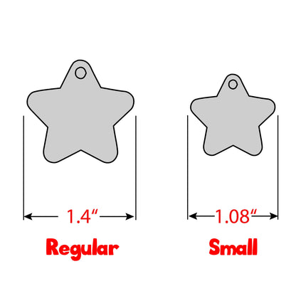 Personalized Dog Tag with 5 Lines of Custom Deep Engraved Durable Stainless Steel Pet ID Name Tag Designer Regular Size Star
