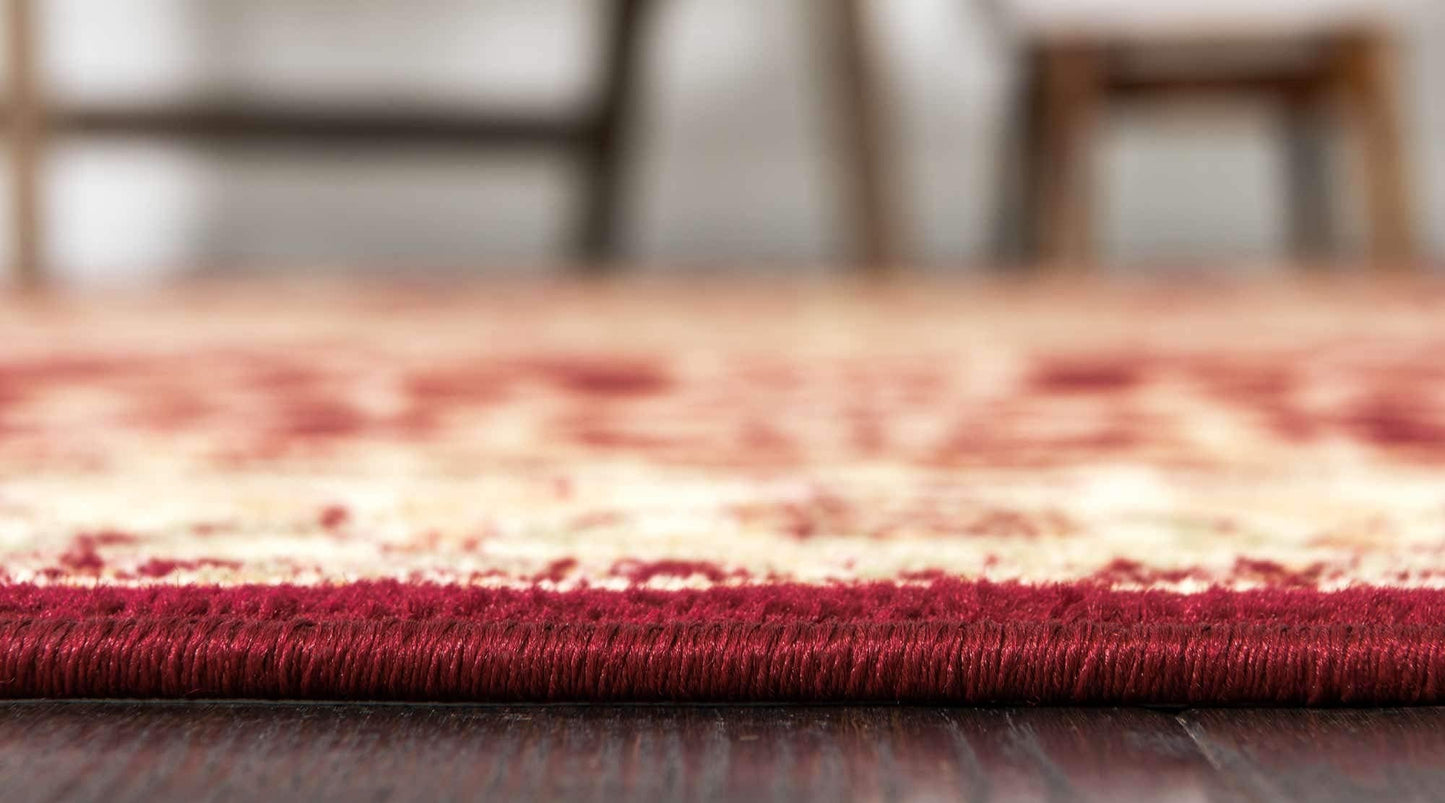Unique Loom Versailles Collection Traditional Classic Medallion Floral Motif Area Rug (3' 3 x 5' 3 Rectangular, Burgundy/ Ivory)