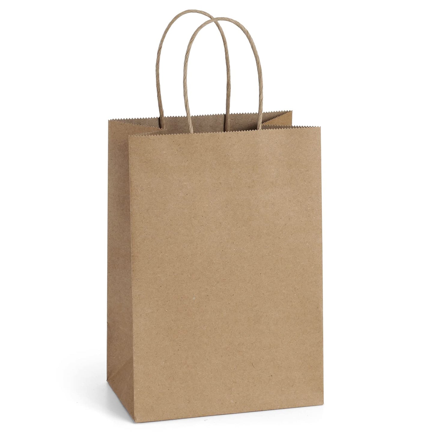 BagDream Gift Bags 100Pcs 5.25x3x8 Small Kraft Paper Gift Bags with Handles Bulk, Brown Paper Sacks for Small Business, Retail, Merchandise, Wedding Birthday Party Favor