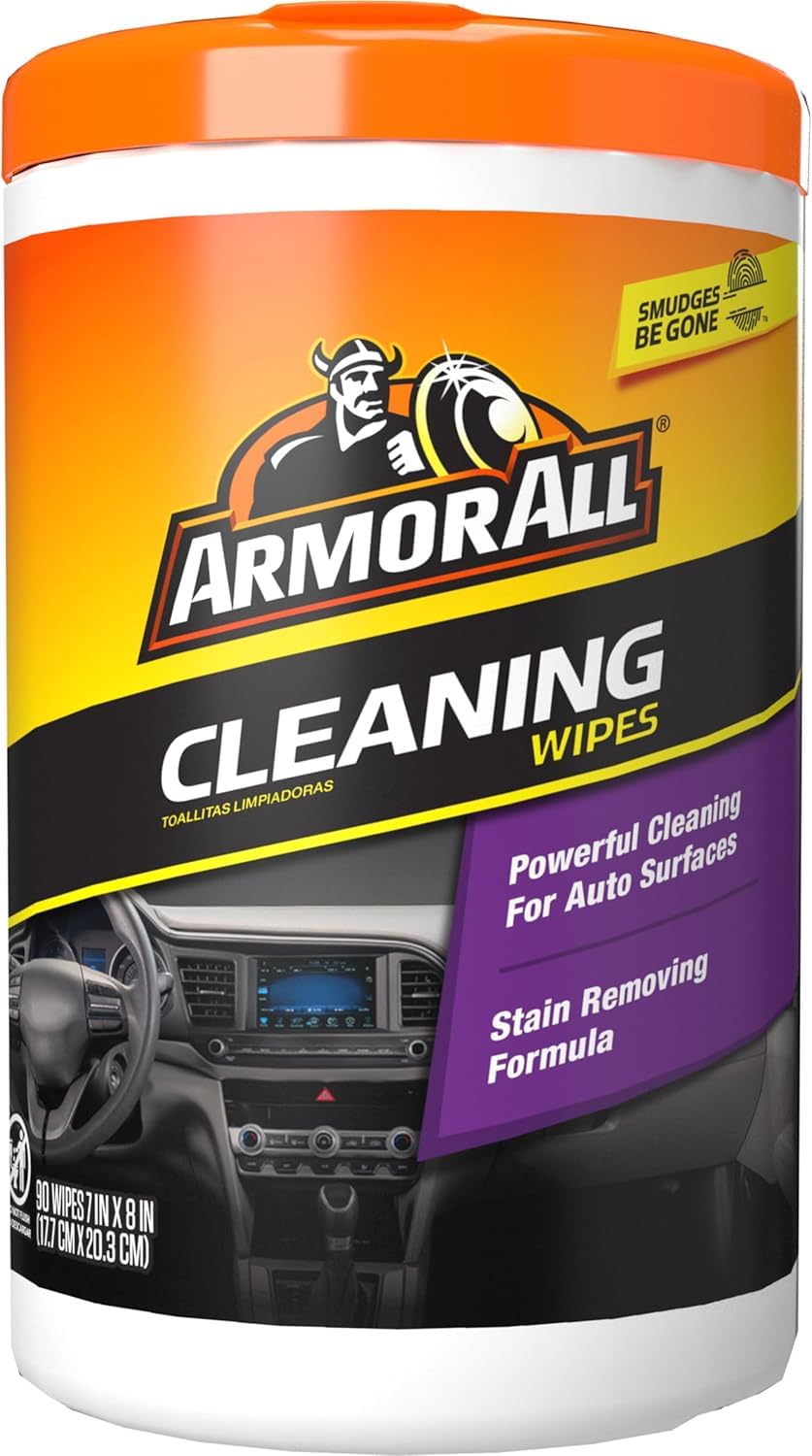 Armor All® Car Cleaning Wipes - 90 Count, Safely Cleans Interior Surfaces, Removes Tough Dirt, Matte Finish, Disposable and Convenient