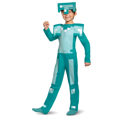 Disguise Minecraft Armor Boys' Jumpsuit Costume Blue, Small (4-6)