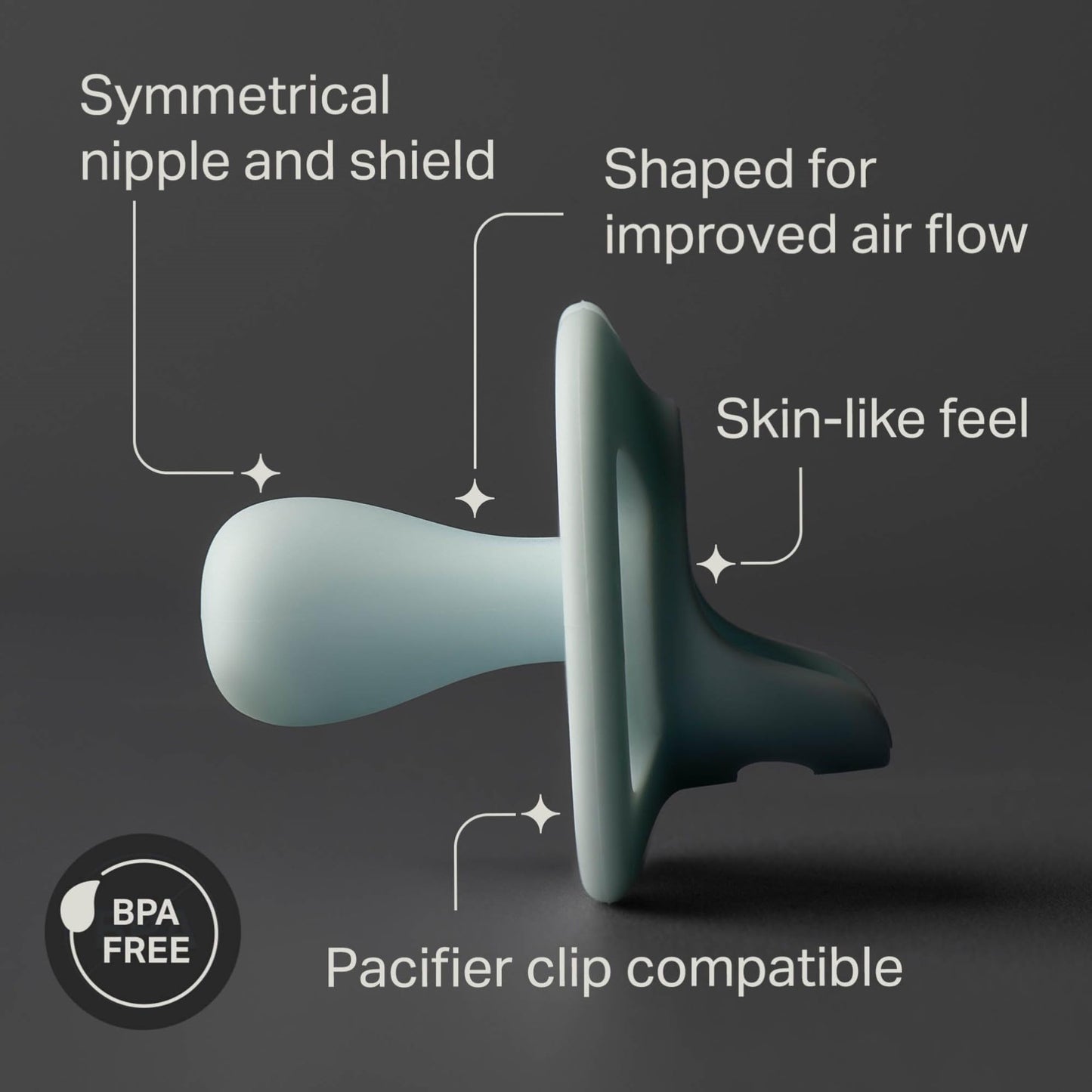 Tommee Tippee Ultra-Light StayPut Dummy, 0-6m, 4-Pack, One-Piece Silicone Soother
