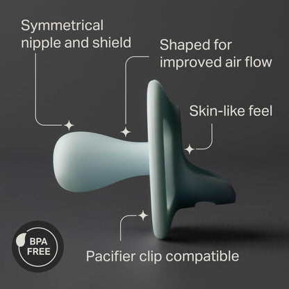 Tommee Tippee Ultra-Light StayPut Dummy, 0-6m, 4-Pack, One-Piece Silicone Soother