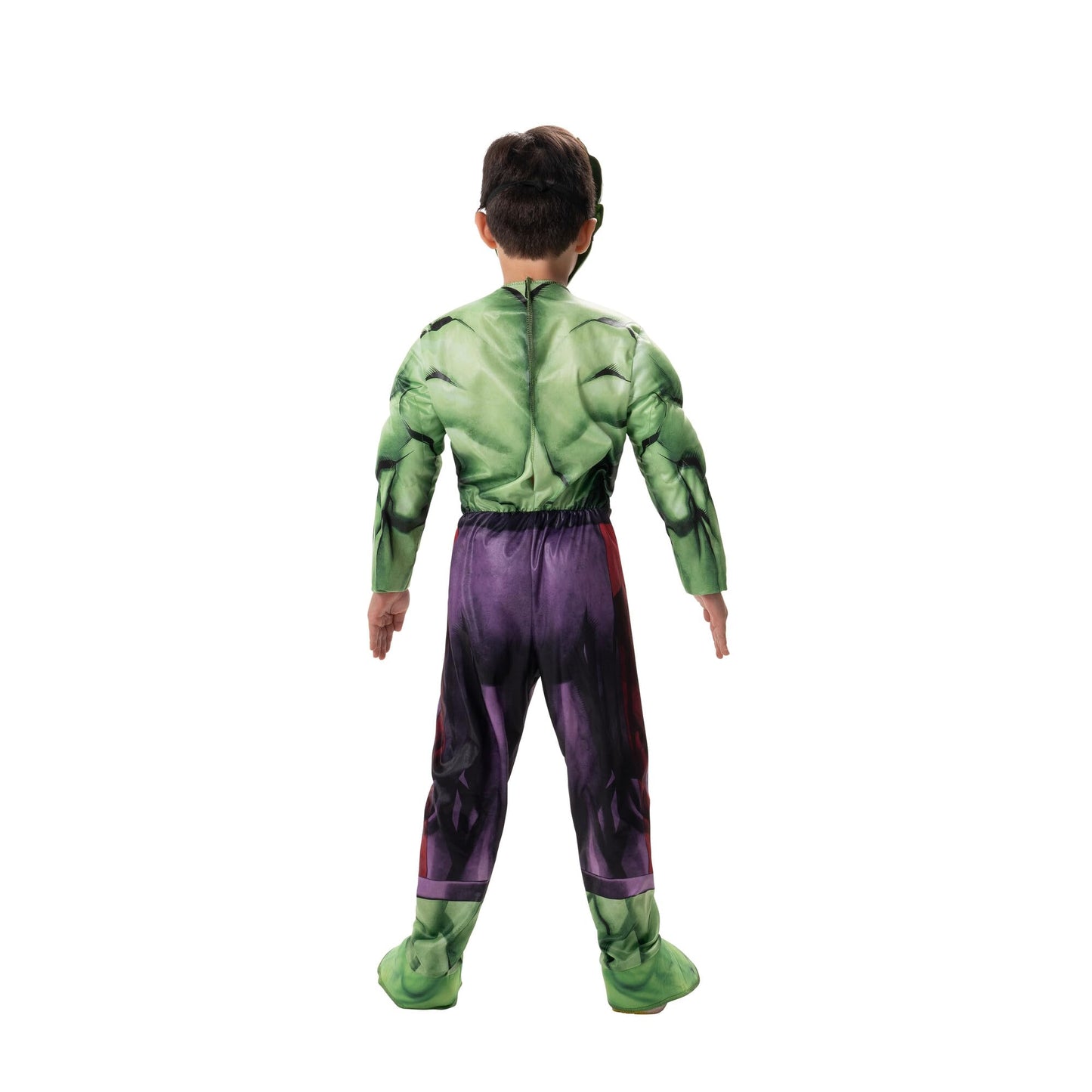 Marvel Hulk Official Youth Halloween Costume - Premium Quality Padded Jumpsuit with Plastic Mask (Size Small) Green