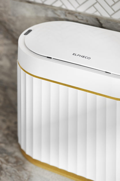 ELPHECO Mini Trash Can with Lid Small Desktop Lid, 1.3 Gallon Countertop Automatic Garbage Can, Commercial Tiny Motion Sensor Waste Basket for Bathroom, Coffee, Bedroom, Office