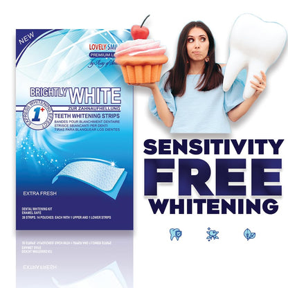 Lovely Smile | 28 White-Strips Teeth whitening Strips - Advanced NO-Slip Technology - Professional Teeth Whitening Kit - Premium Line by Ray of Smile®