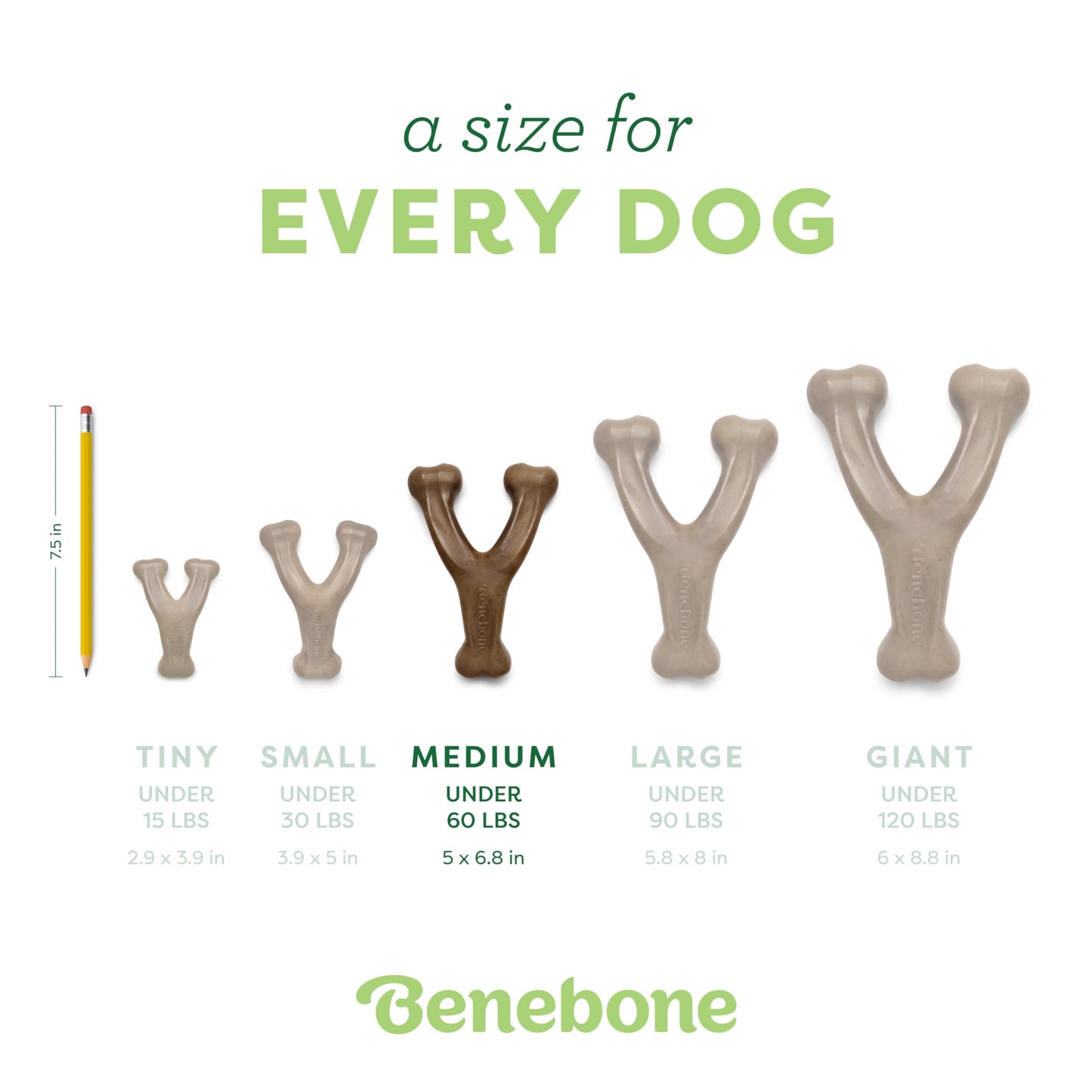 Benebone Wishbone Durable Dog Chew Toy for Aggressive Chewers, Real Bacon, Made in USA, Medium