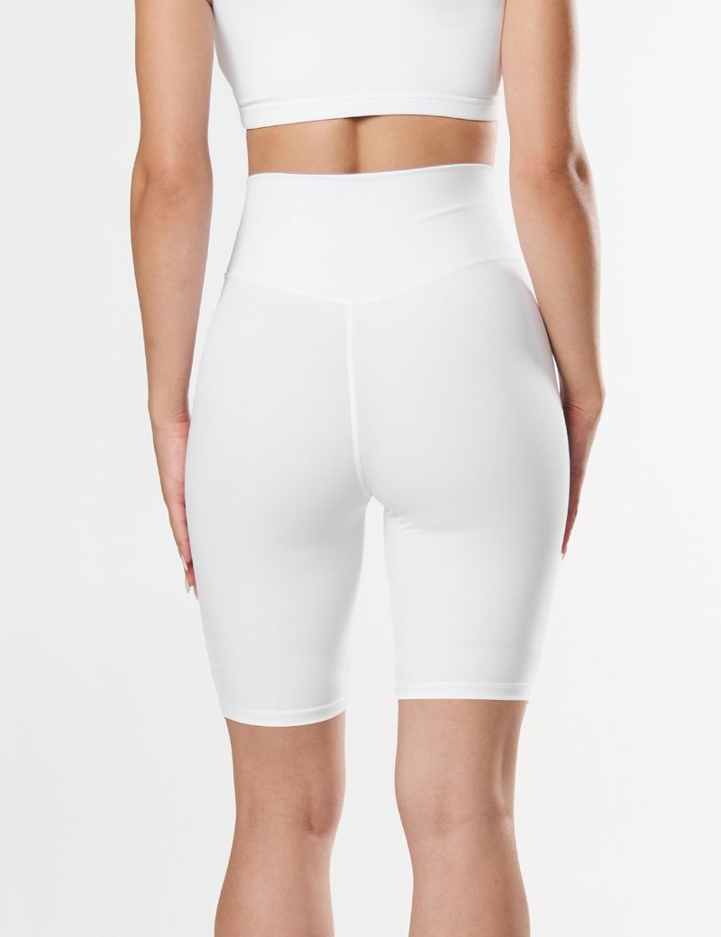 CHARMKING High Waisted Biker Shorts for Women - 5"/8" Tummy Control, Ultra-Comfort for Workouts, Yoga & Daily Wear (8", White, Large-X-Large)
