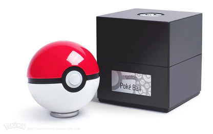 The Wand Company Original Poké Ball Authentic Replica - Realistic, Electronic, Die-Cast Poké Ball with Display Case Light Features – Officially Licensed by Pokémon
