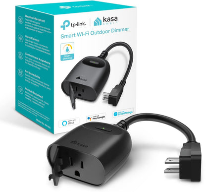 Kasa Outdoor Smart Plug, Smart Home Wi-Fi Outlet Timer, Max Load 15A/1875W, IP64 Weather Resistance, Compatible with Alexa, Google Home & SmartThings, No Hub Required, ETL Certified(KP401)
