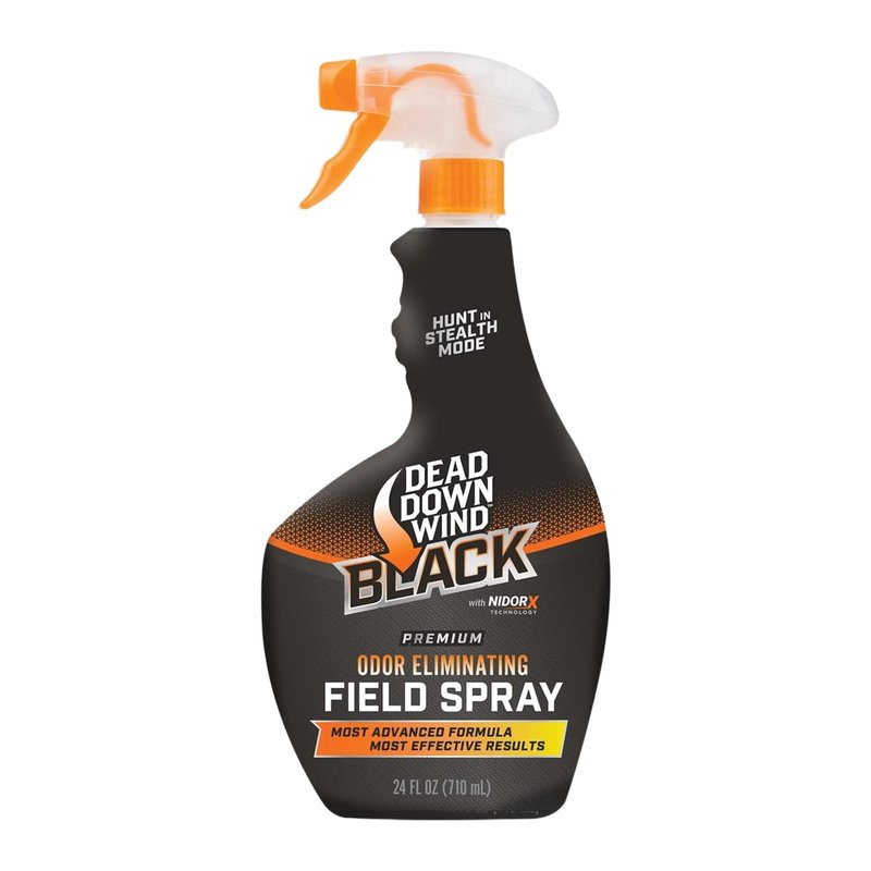 DEAD DOWN WIND Black Premium Field Spray Bottle - Odor Fighting Hunting Scent Control Spray - Safe for Sensitive Skin - Easy to Use for Hunting Gear & Clothing (12 oz)