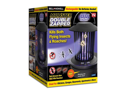 Double Zapper 18W by Bell+Howell Plug-in Electric Bug Killer, Zaps Flies, Mosquitoes, Ants/Bait and Heat Kills Cockroaches As Seen On TV 8.5”