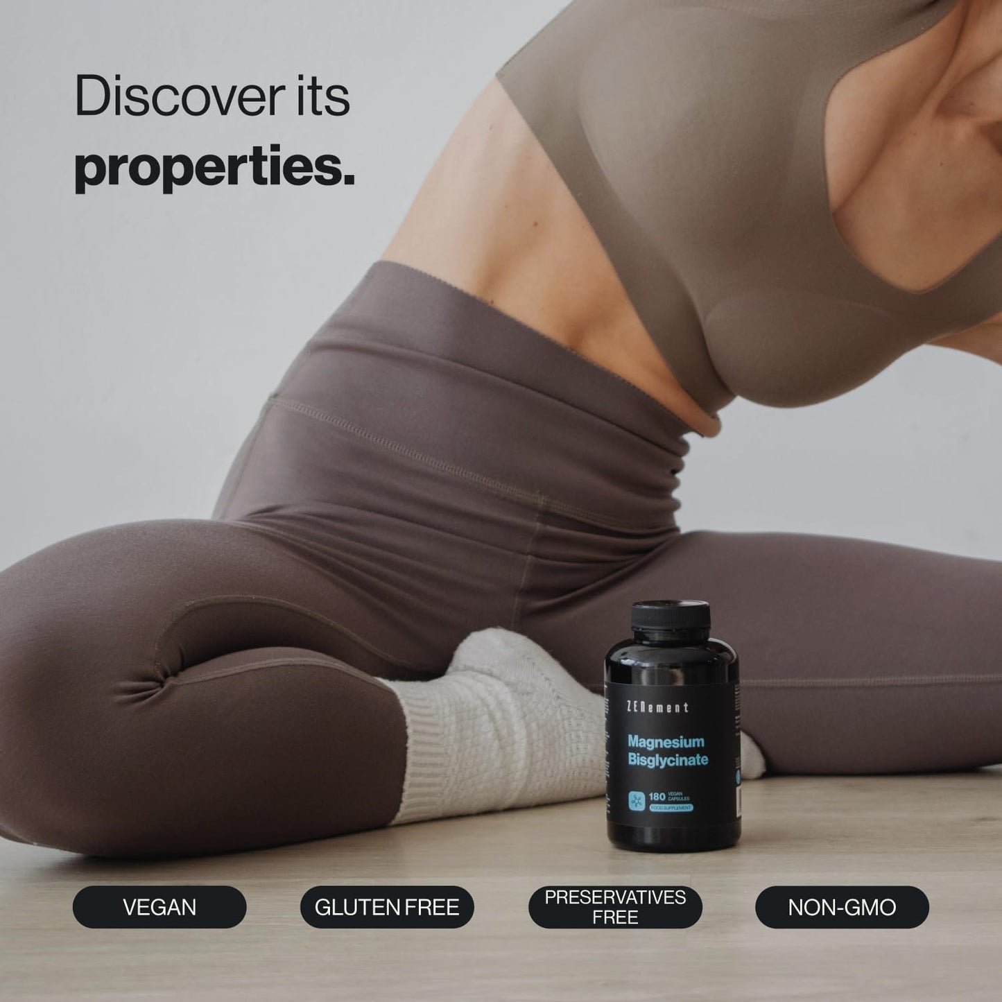 Magnesium Glycinate (Bisglycinate), Chelated Magnesium Supplements | 180 Vegan Premium Magnesium Capsules (3 Month Supply) | Providing 350mg Elemental Magnesium | Zenement