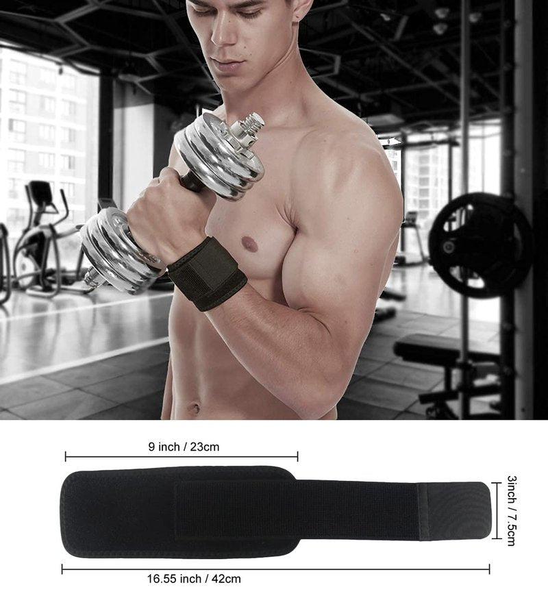 Adjustable Wrist Brace - 2 Pack Support Straps for Fitness, Tendonitis & Carpal Tunnel Relief | Highly Elastic Black