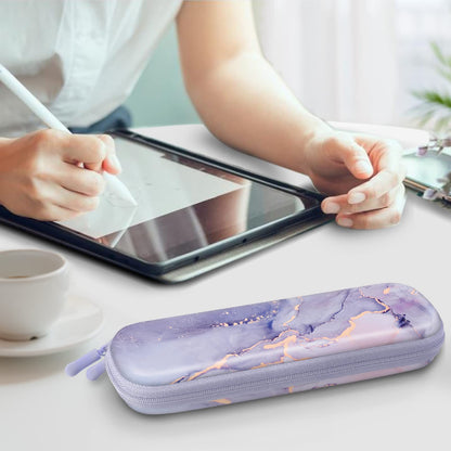Fintie Holder Case for Apple Pencil Pro, Apple Pencil (USB-C / 1st / 2nd Generation), PU Leather Carrying Bag Sleeve Compatible with Pen, USB Cable, Samsung Stylus, Lilac Marble
