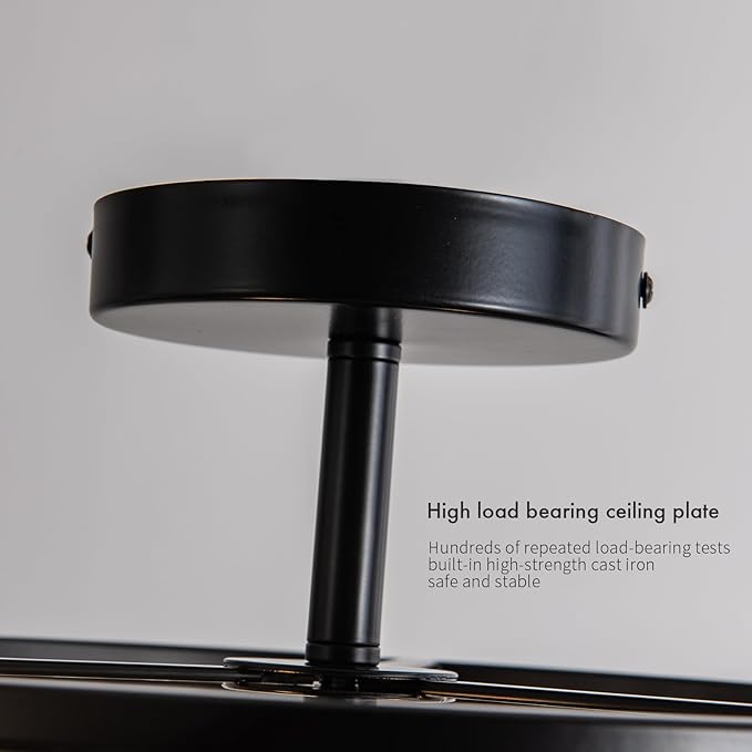 KSRYSZCQ 4-Light Flush Mount Ceiling Light Fixture Farmhouse Industrial Black Metal Ceiling Light for for Kitchen Living Room Bedroom Hallway Foyer, E26 Base