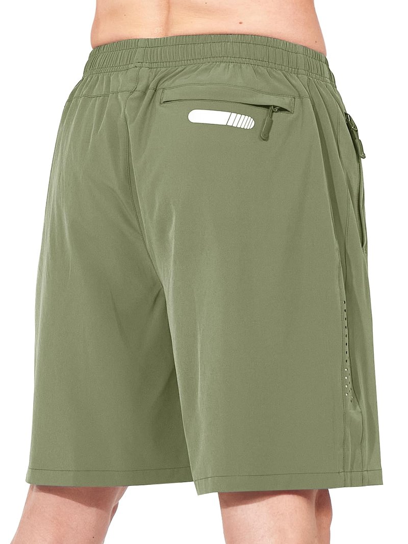 NORTHYARD Men's Athletic Running Shorts Gym Workout 7"/9"/5" Quick Dry Lightweight Sports Basketball Tennis 3 Zipper Pockets LightGreen L