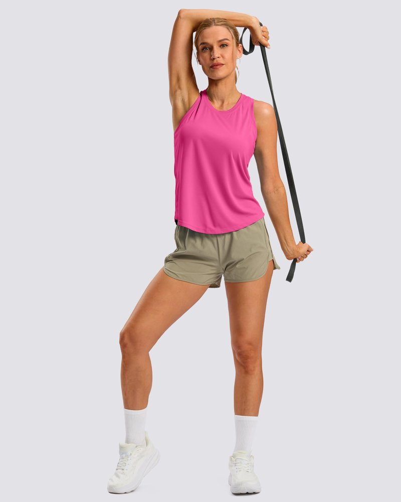G Gradual Women's Workout Tank Tops Racerback Athletic Yoga Tops Loose Fit Sleeveless Running Gym Sports Shirts for Women(Magenta,XXL)