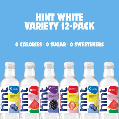 Hint Bottled Water, Red & White Variety Pack Bundle - Purified Flavored Water with Zero Calories, Sugar Free, Natural Flavors - 16 Fl Oz (Pack of 24)