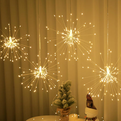 Dreamworth 10 Pcs Total 600 LED Firework Copper Wire Lights, Fairy Twinkle Lights Plug in String Lights 8 Modes Waterproof Starburst Lights for Christmas, Birthday, Bedroom, Corridor Patio, Wedding